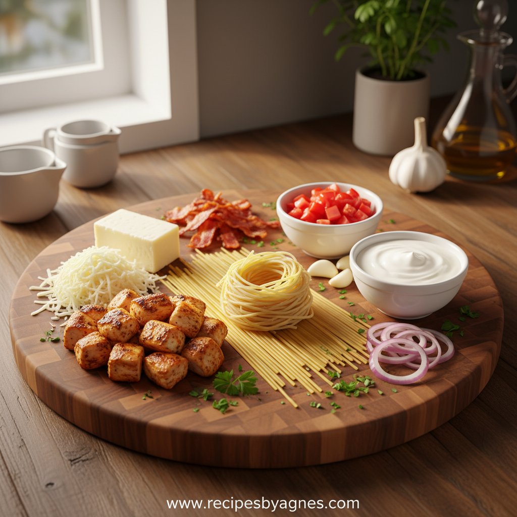 Ingredients for Monterey chicken spaghetti