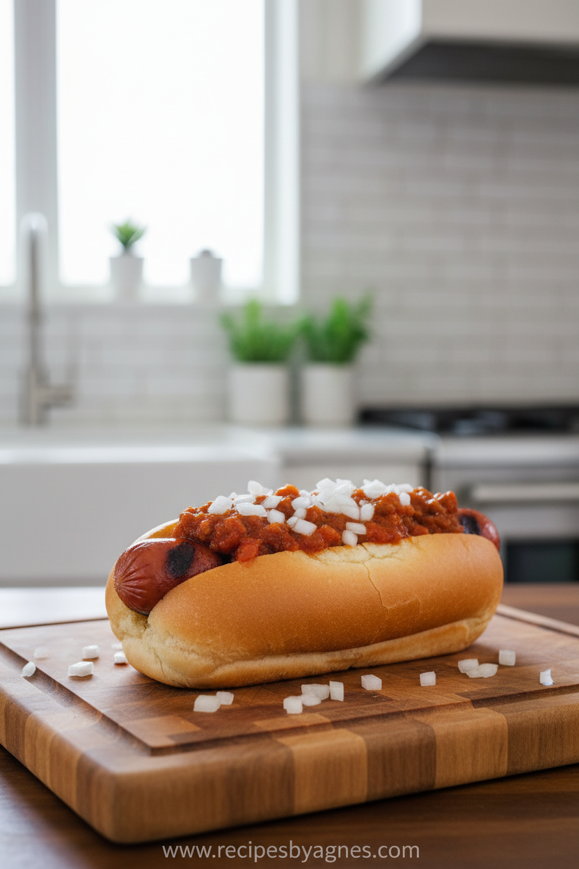 Assortment of delicious regional hot dog styles on wooden board