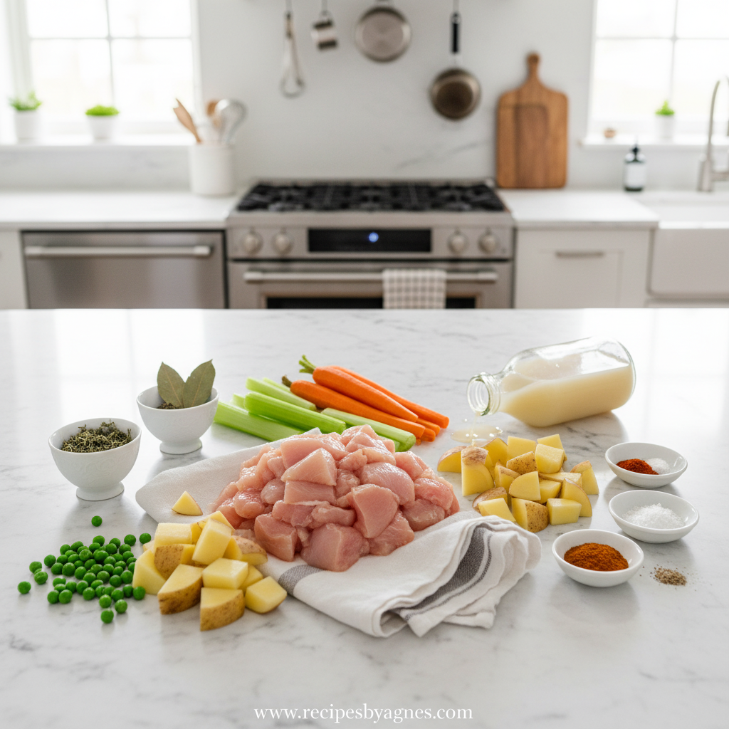 Ingredients for slow cooker chicken stew