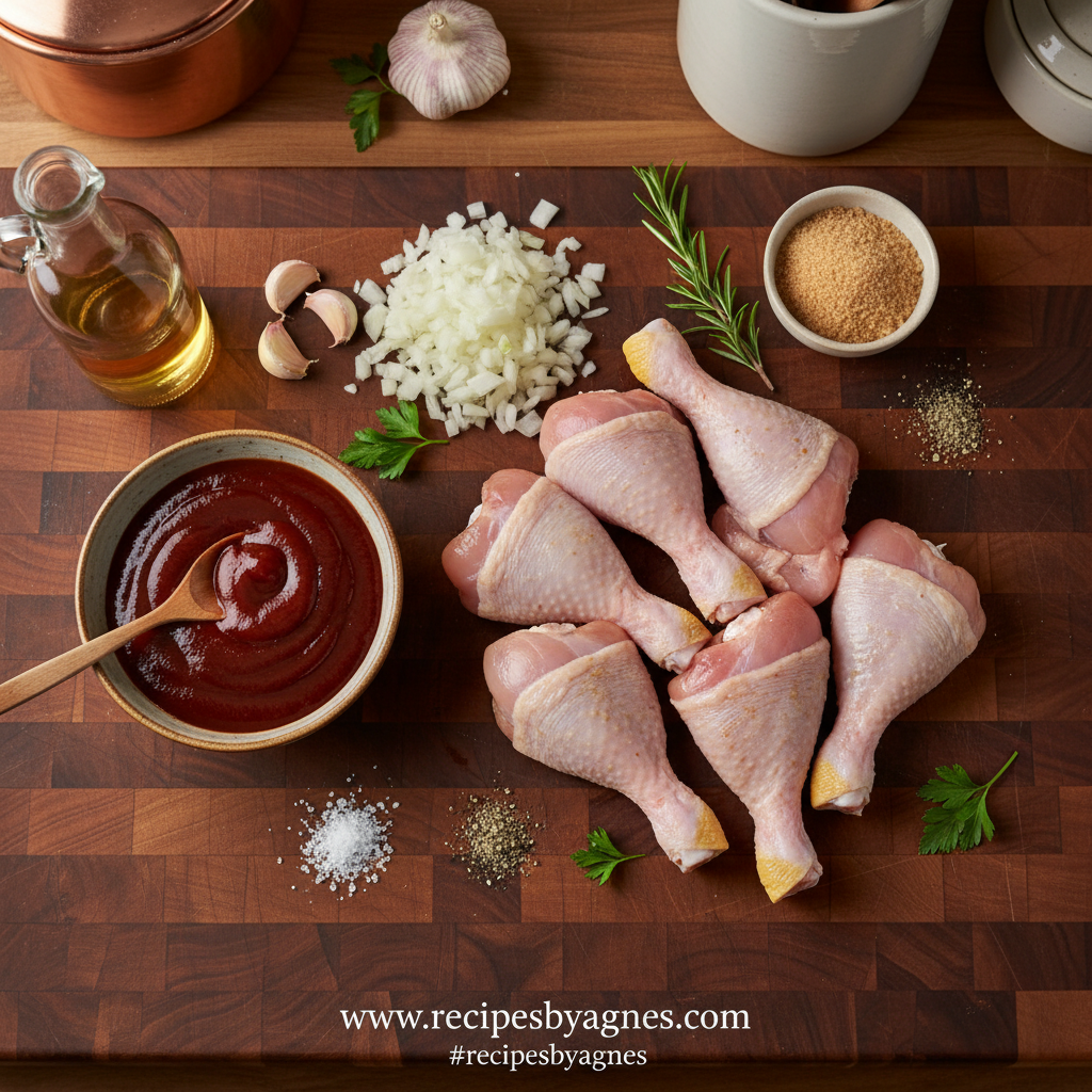 Ingredients for slow cooker BBQ chicken drumsticks