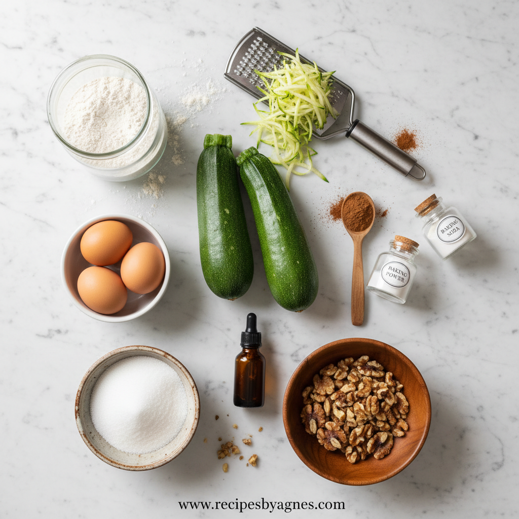 Ingredients for Zucchini Bread