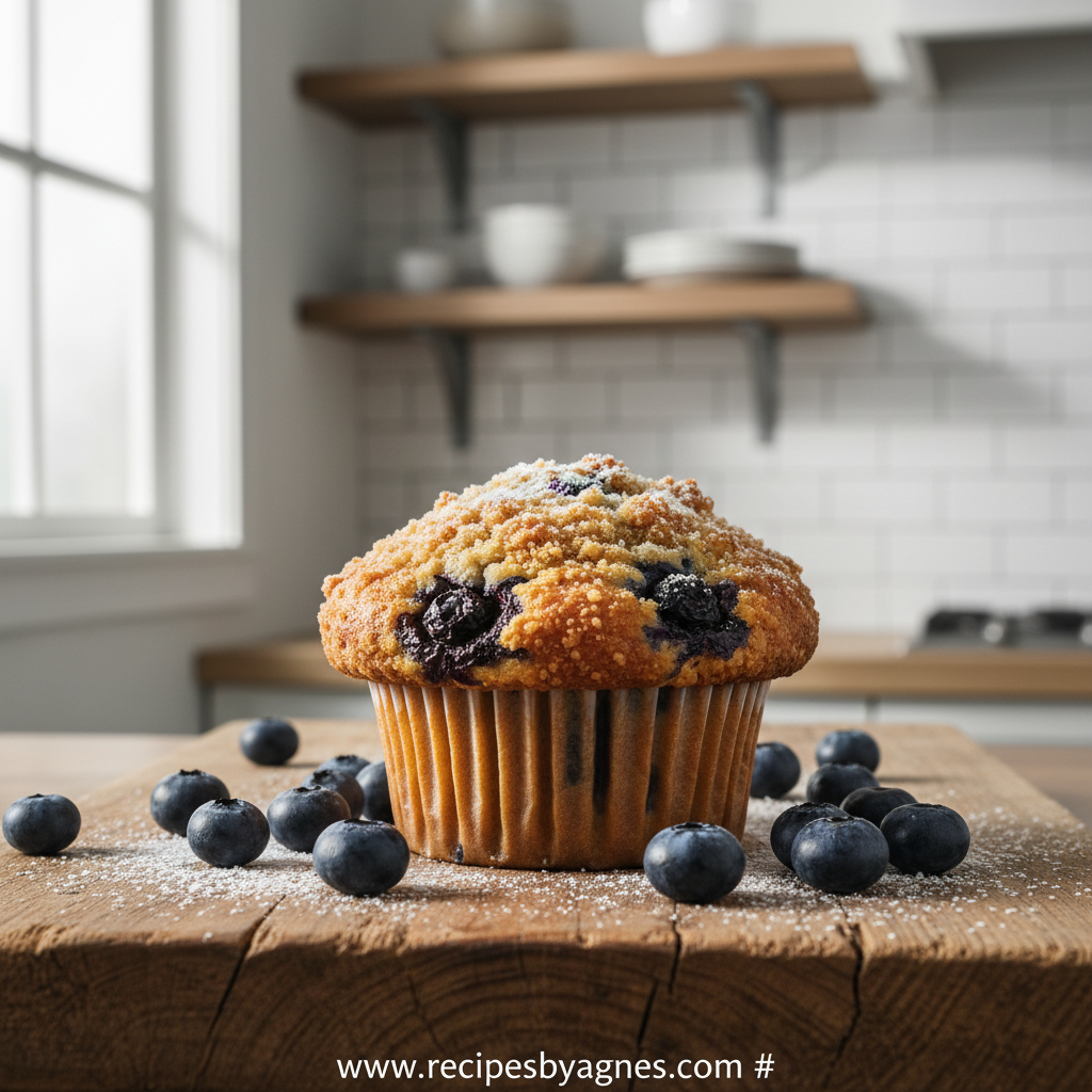 Irresistibly Fluffy Blueberry Muffins with Crumble Topping