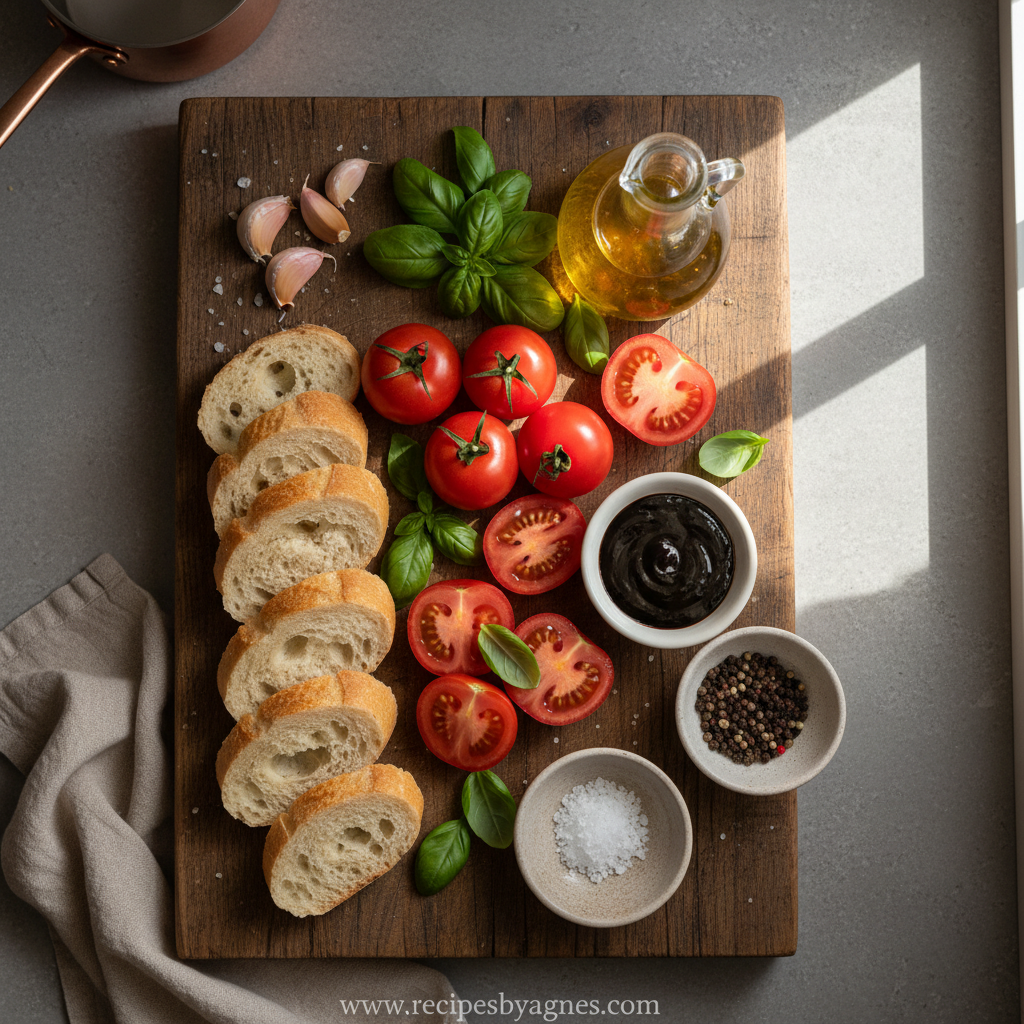 Ingredients for Classic Italian Bruschetta