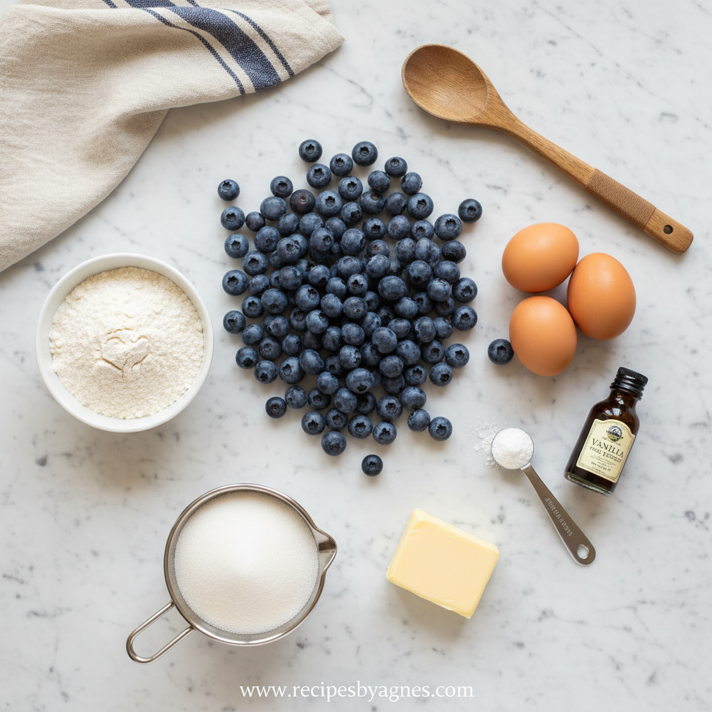Ingredients for Blueberry Muffins with Crumble Topping