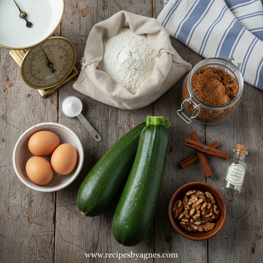 Ingredients for Zucchini Bread