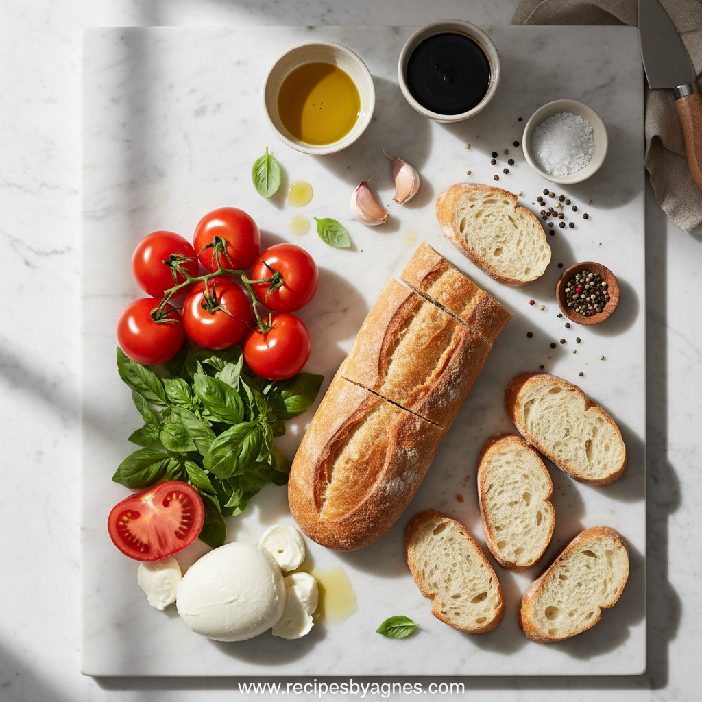 Ingredients for Caprese Bruschetta