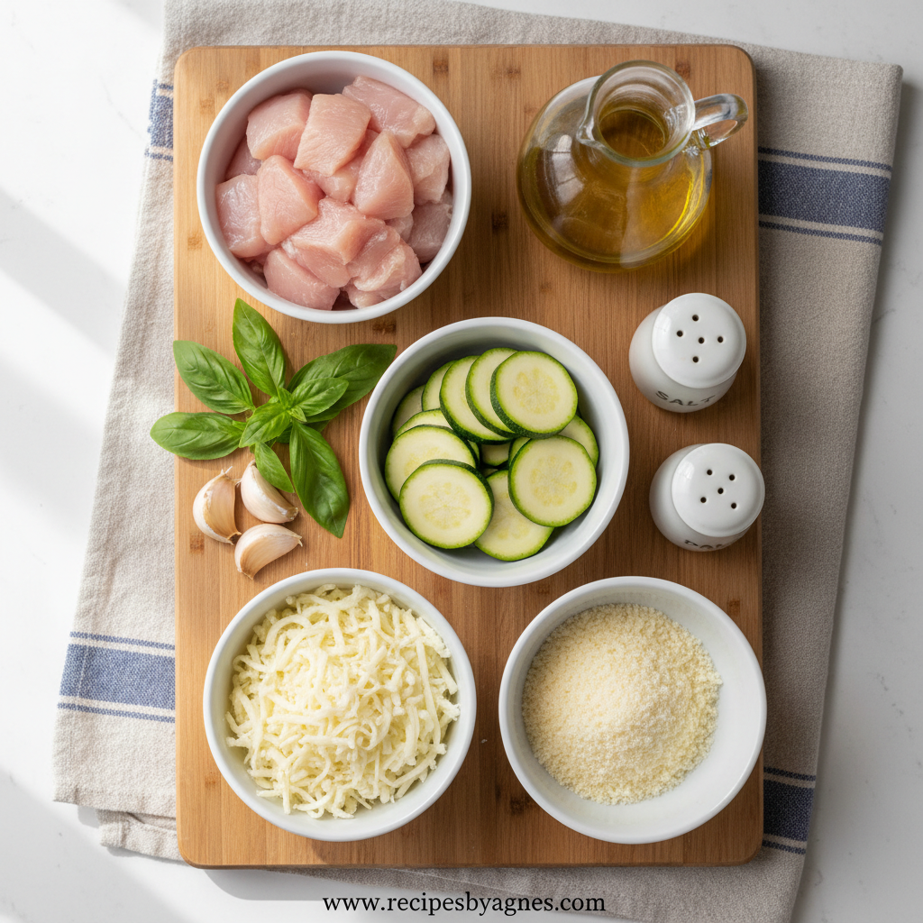Ingredients for Chicken Zucchini Bake