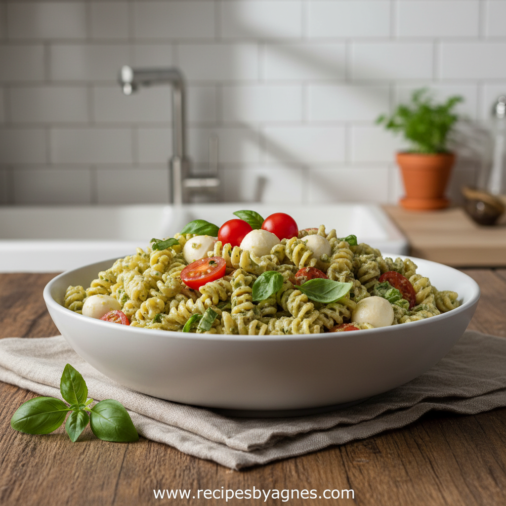 creamy-caprese-pasta-salad--simple-dinner-for-a-crowd--fresh-summer-dinner-recipes_feature