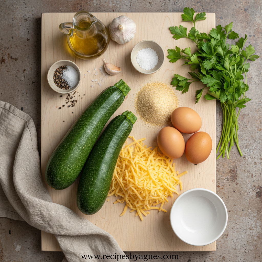 Ingredients for Baked Zucchini and Cheese Casserole