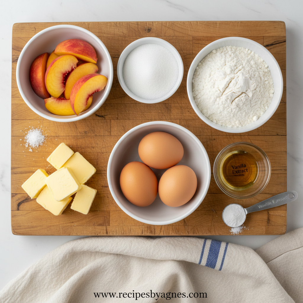 Ingredients for Peach Cobbler Pound Cake