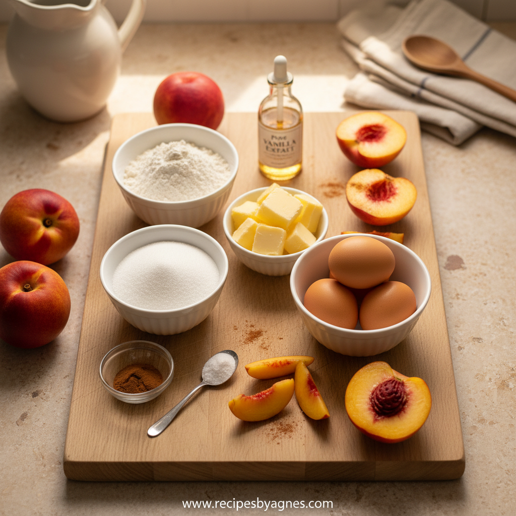 Ingredients for Peach Cobbler Cupcakes
