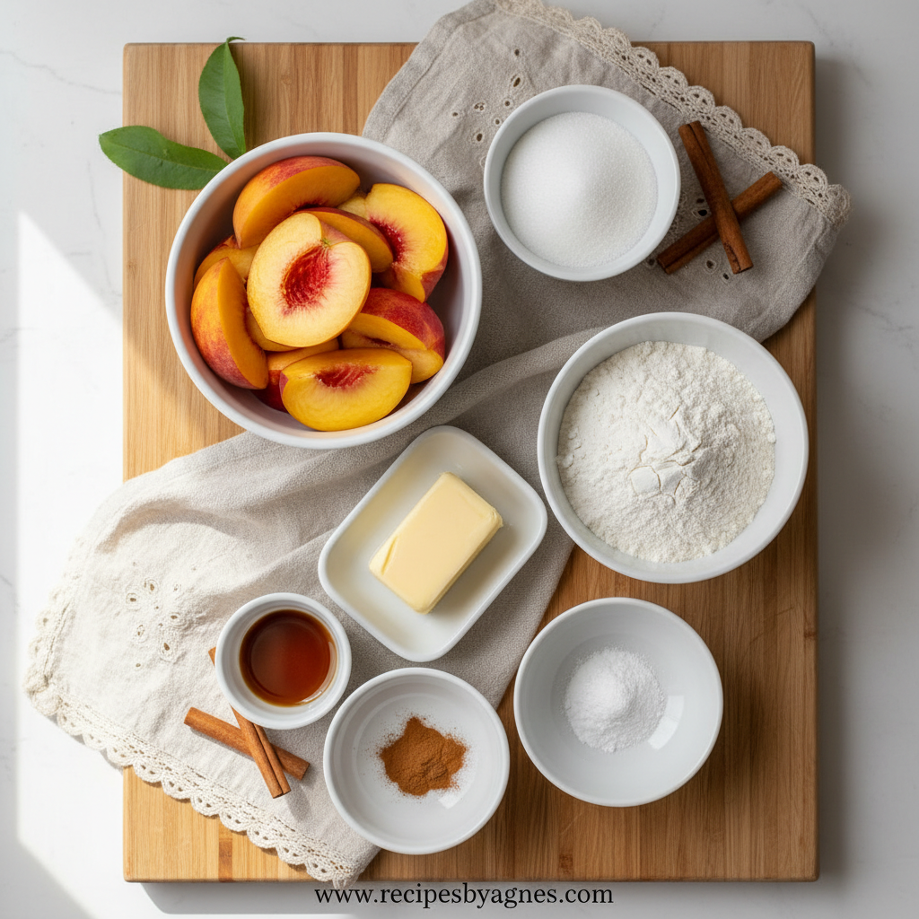 Ingredients for Joanna Gaines Peach Cobbler