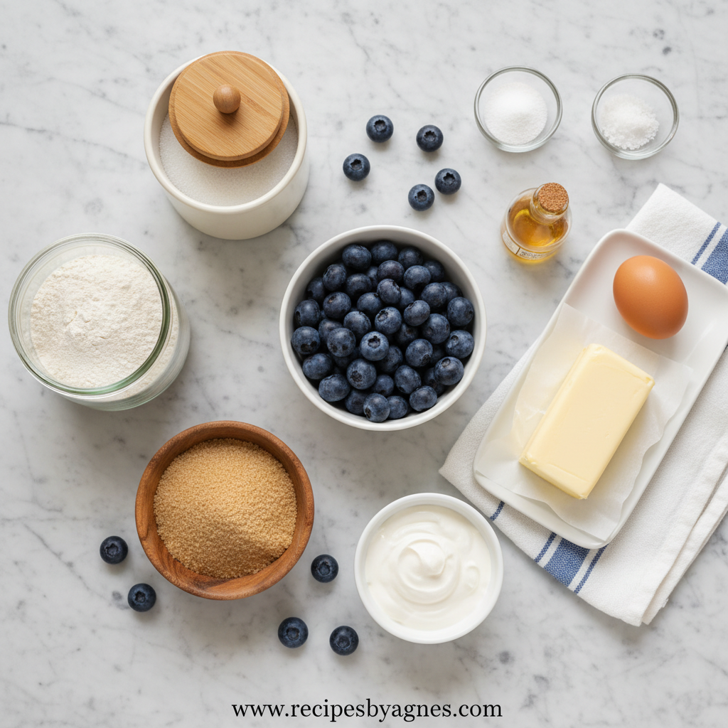 Ingredients for Blueberry Streusel Muffins