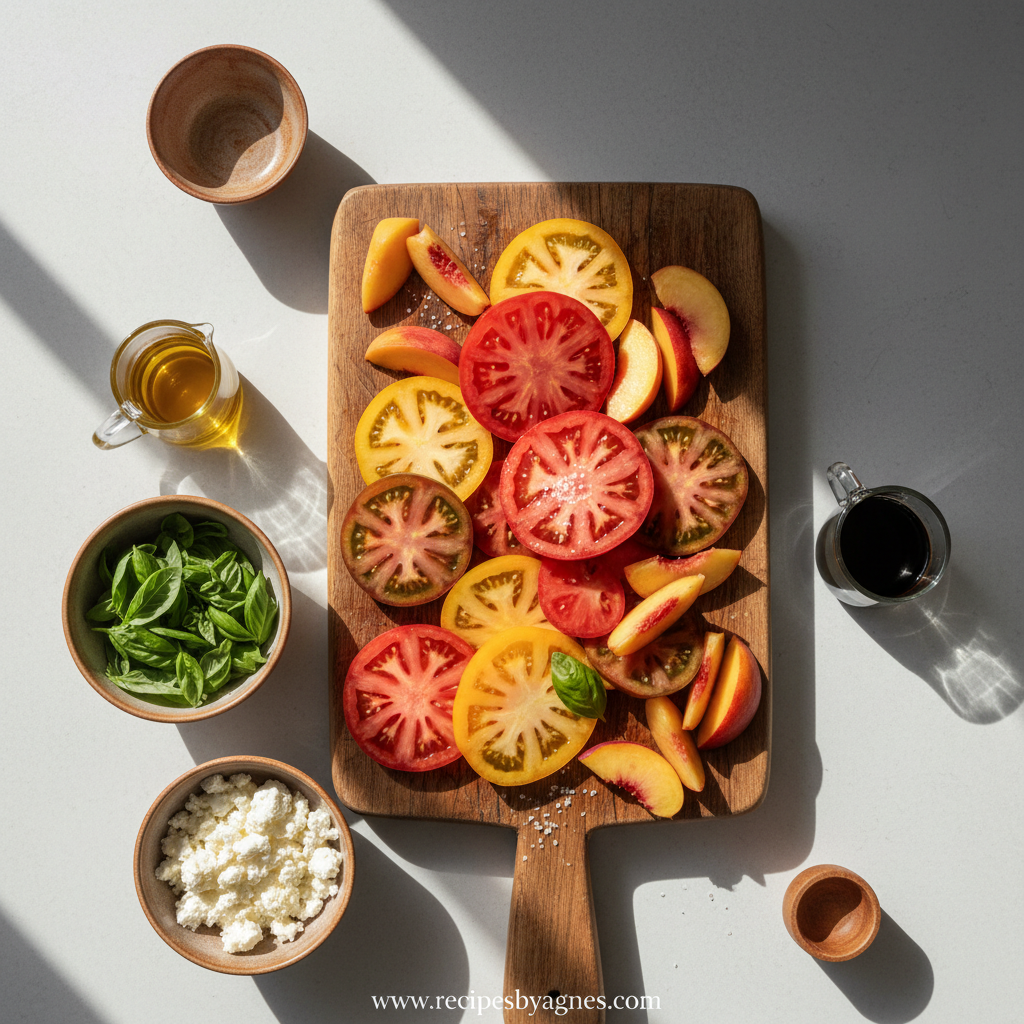 Ingredients for Tomato Peach Salad